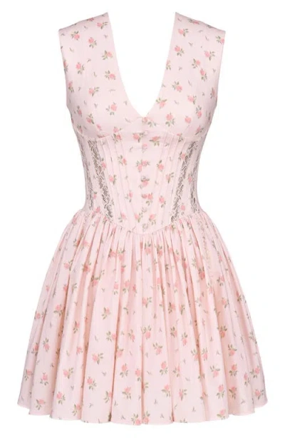 House Of Cb Carmel Floral Print Minidress In Pink