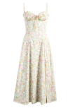 House Of Cb Adabella Floral Pleated Halter Sundress In Neutral