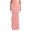 House Of Cb Cassidy Ruched Maxi Skirt In Peach Pearl