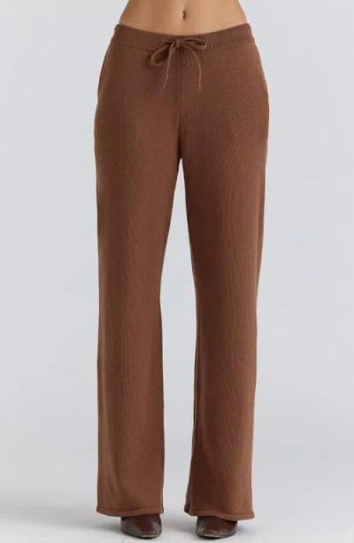House Of Cb Chelsea Knit Pants In Brown