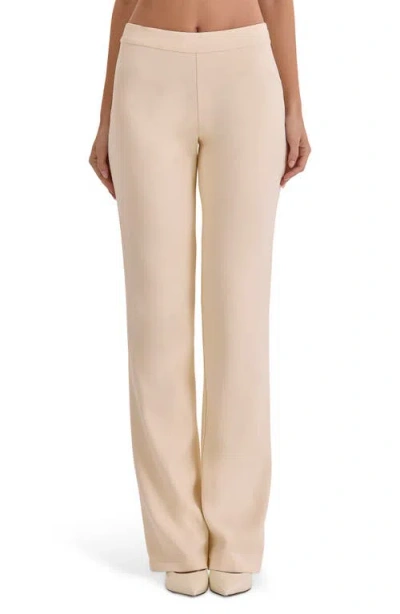 House Of Cb Chiara Straight Leg Crepe Trousers In Neutral