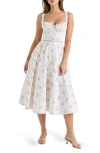 House Of Cb Chiarina Floral Print Midi Dress In White