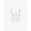 HOUSE OF CB HOUSE OF CB WOMEN'S WHITE CHICCA FLORAL-PRINT WOVEN CORSET TOP