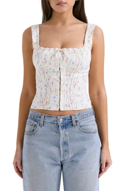 House Of Cb Chicca Square Neck Corset Top In White