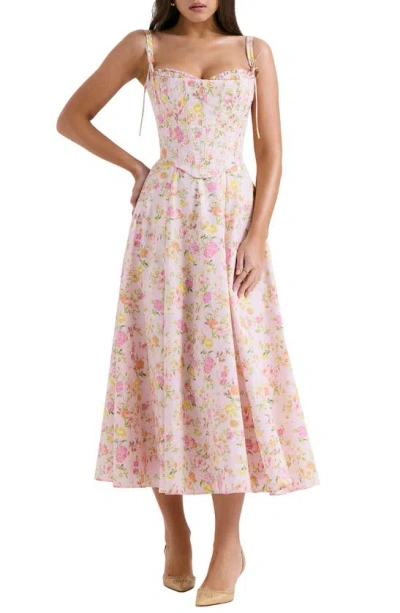 House Of Cb Clarabelle Floral Print Sleeveless Maxi Dress In Pink Floral Print