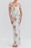 House Of Cb Clemmie Georgette Column Gown