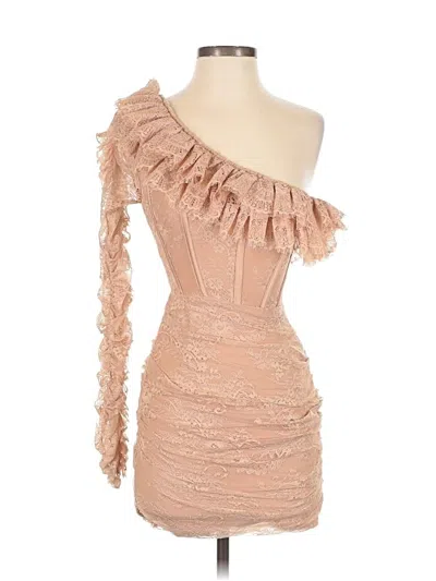 Pre-owned House Of Cb Cocktail Dress In Tan