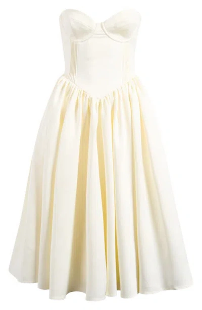 House Of Cb Coco Strapless Midi Dress In Ivory