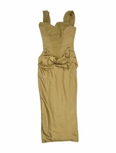 Pre-owned House Of Cb Cowl Neck Long Dress In Green