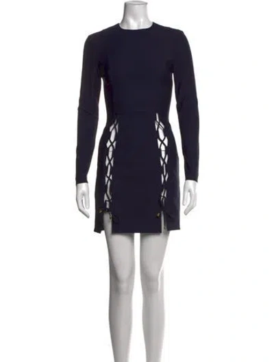Pre-owned House Of Cb Crew Neck Mini Dress In Blue