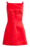 House Of Cb Dainty Square Neck A-line Minidress In Red