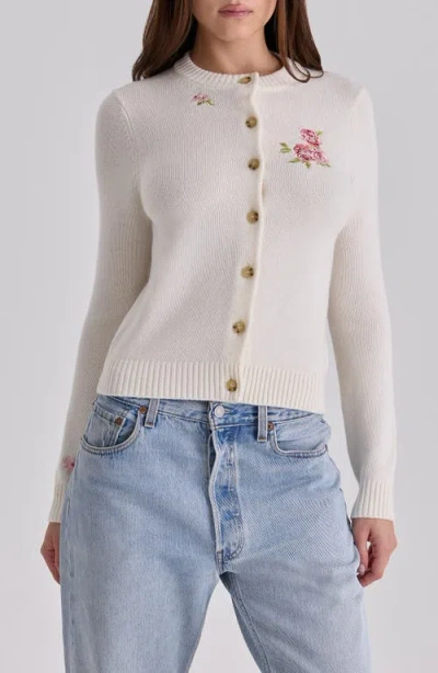 House Of Cb Daisie Wool & Cashmere Cardigan In White