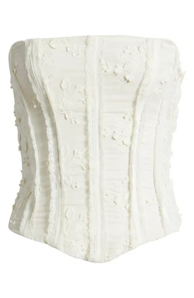 House Of Cb Dakota Strapless Corset Top In Vintage Ivory