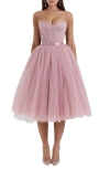 House Of Cb Womens French Rose Darling Tulle Midi Dress