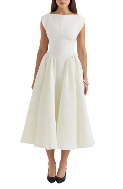 House Of Cb Debutante Backless Midi Dress In Ivory