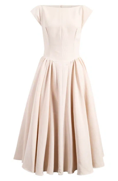 House Of Cb Debutante Open Back Satin Midi Dress In Wind Chime