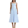 House Of Cb Dorothy B Pima Cotton Blend Cocktail Midi Dress In Pale Blue