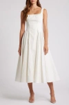 House Of Cb Lolita Corset Cotton Blend Fit & Flare Dress In White
