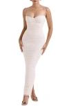 House Of Cb Elinor Lace Body-con Midi Cocktail Dress In Ecru