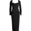 House Of Cb Ella Long Sleeve Midi Dress In Black