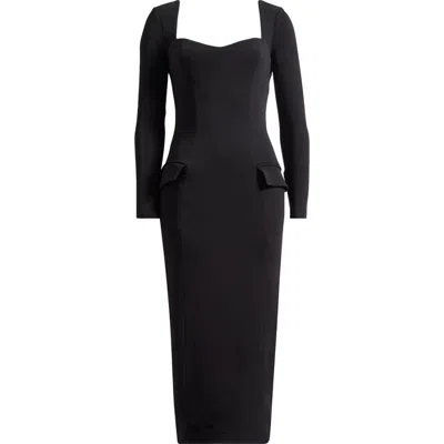 House Of Cb Ella Long Sleeve Midi Dress In Black