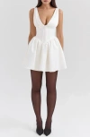 House Of Cb Emmeliette Satin Minidress In White
