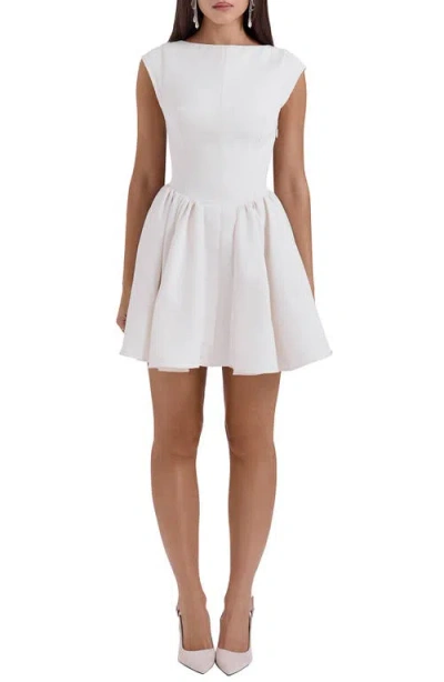 House Of Cb Womens  Enchant Open-back Woven Mini Dress In White