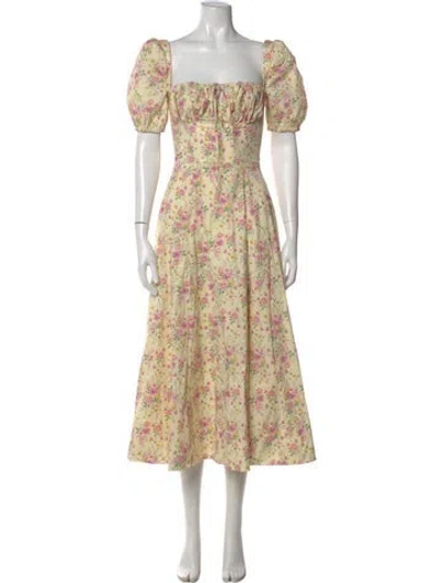 Pre-owned House Of Cb Floral Print Midi Length Dress W/ Tags In Multi