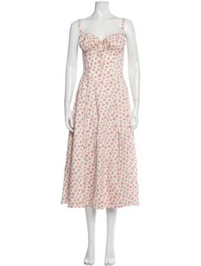 Pre-owned House Of Cb Floral Print Midi Length Dress W/ Tags In Multi