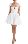 House Of Cb Florence Stretch Cotton Blend Cocktail Minidress In White