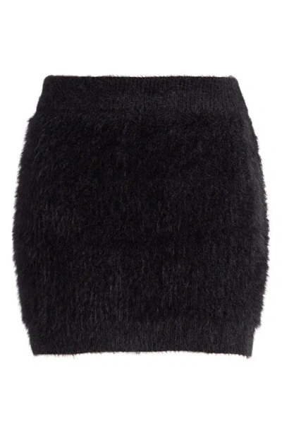House Of Cb Fluffy Knit Miniskirt In Black
