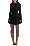 House Of Cb Francesca Long Sleeve Minidress In Black