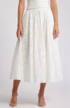 House Of Cb Francine Cotton Eyelet Skirt In Cloud Dancer