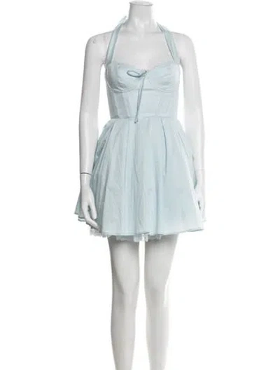 Pre-owned House Of Cb Halterneck Mini Dress In Blue