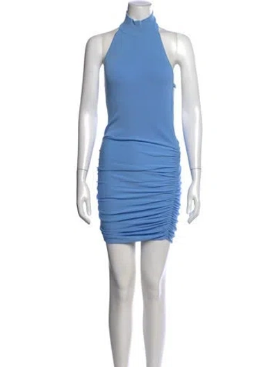 Pre-owned House Of Cb Halterneck Mini Dress In Blue
