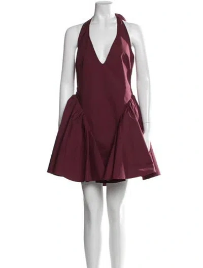 Pre-owned House Of Cb Halterneck Mini Dress W/ Tags In Burgundy