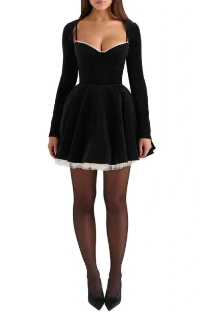 House Of Cb Harmony Velvet Bolero In Black
