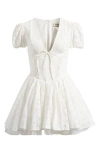 House Of Cb Imani Broderie Anglais Minidress In White