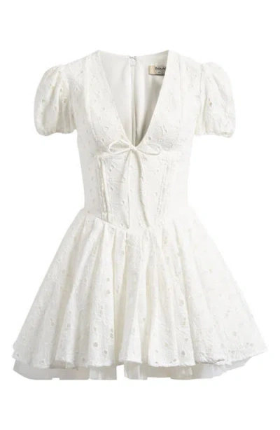 House Of Cb Imani Broderie Anglais Minidress In White