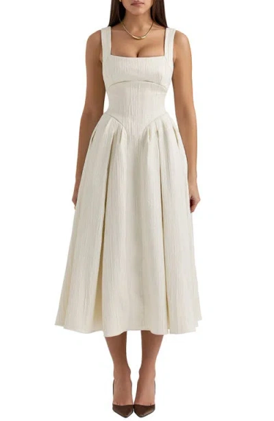 House Of Cb Isabeau Voluminous Fit & Flare Midi Dress In Ivory