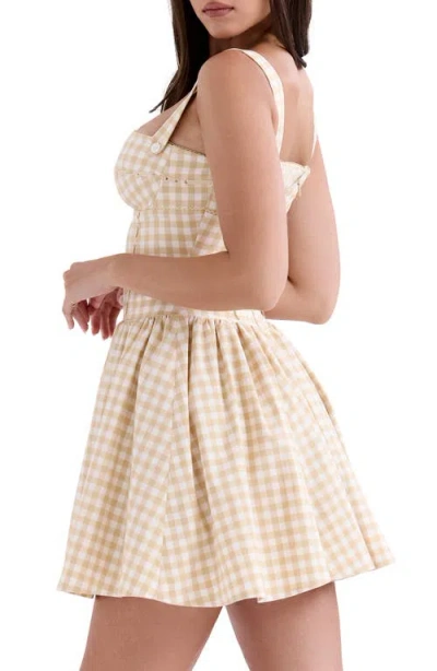 House Of Cb Isadora Sleeveless Fit & Flare Minidress In Neutral