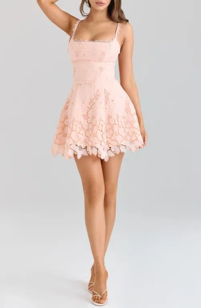 House Of Cb Isla Scallop Broderie Anglaise Minidress In Pink