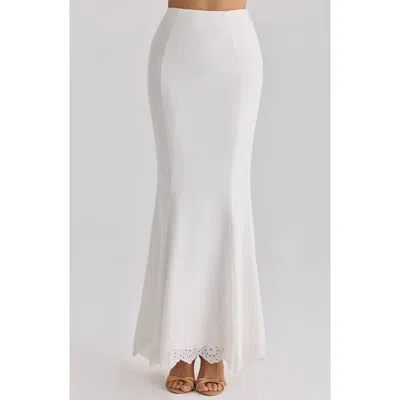 House Of Cb Isorella Eyelet Maxi Skirt In White