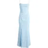 House Of Cb Joan-b Back Lacing Floral Jacquard Dress In Skyride