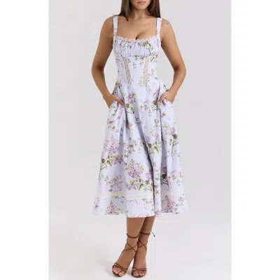 House Of Cb Kim Midi Sundress In Pink Floral Prnt