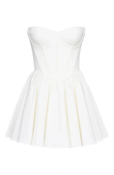 House Of Cb Kristiana Strapless Stretch Cotton Cocktail Minidress