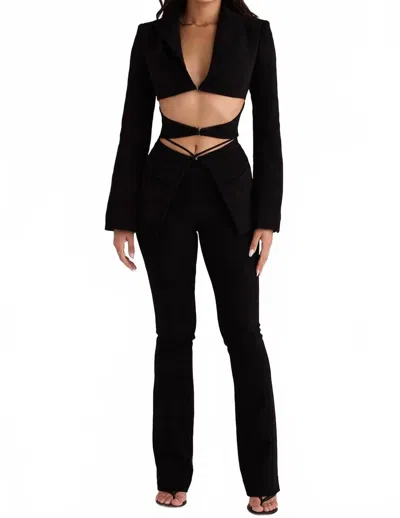 House Of Cb Layla V-front Trousers In Black