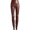 House Of Cb Lia High Waist Latex Leggings In Raisin