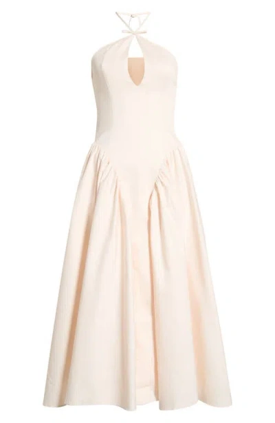 House Of Cb Lilli Keyhole Halter Fit & Flare Cocktail Dress In Pink