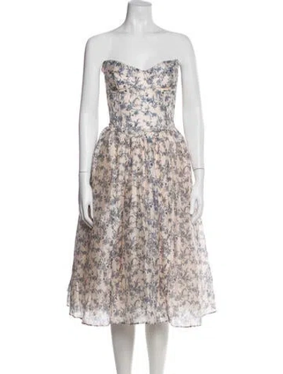 Pre-owned House Of Cb Linen Knee-length Dress In Gray